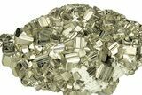 Gleaming, Striated Pyrite Crystal Cluster - Peru #260193-1